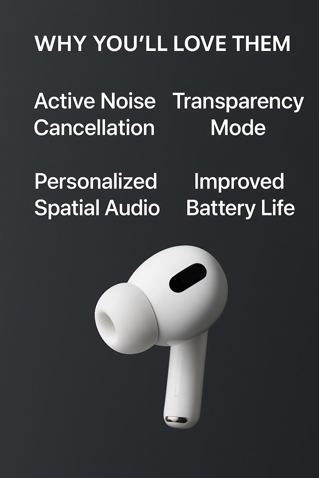 Original Air pro AirPods Pro 2nd Gen - Bluetooth Earphones with ANC, Transparency Mode, and Long Battery Life Premium Quality