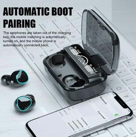 M10 TWS Wireless Earbuds Bluetooth 5.1 Touch Control Waterproof LED Display Charging Box