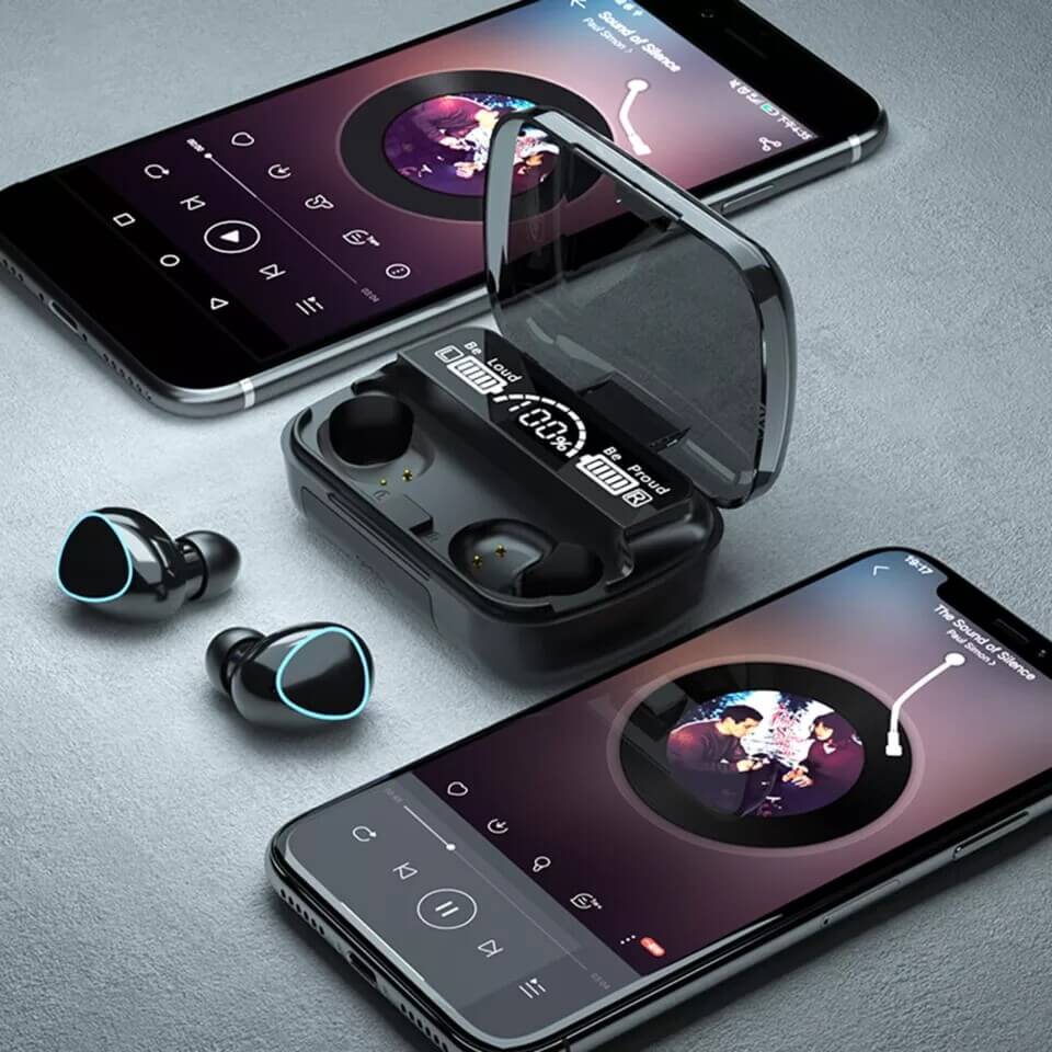 M10 TWS Wireless Earbuds Bluetooth 5.1 Touch Control Waterproof LED Display Charging Box