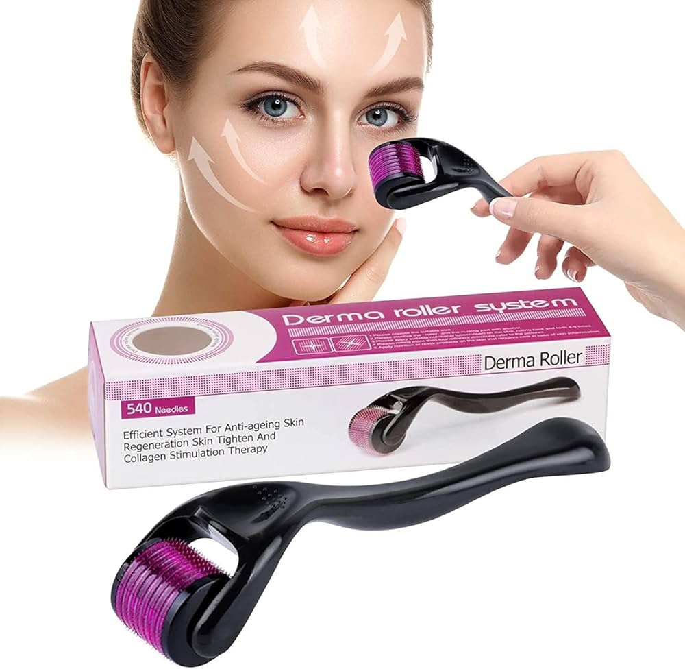 Derma Roller with 540 Micro Needle for Hair and Facial Skin Therapy